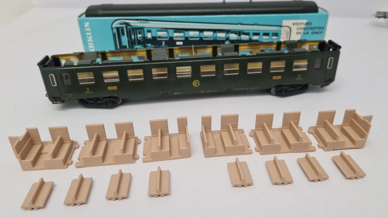 Inneneinrichtung 3D Druck für Märklin 4065 SNCF D-ZUG Liegewagen BEIGE